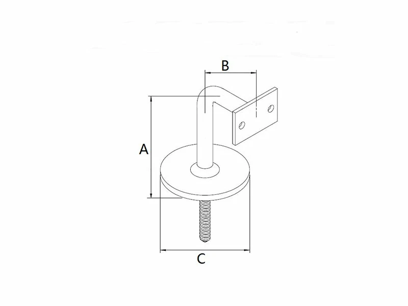 Wall Bracket Handrail with Coach Screw Flat Top Structure