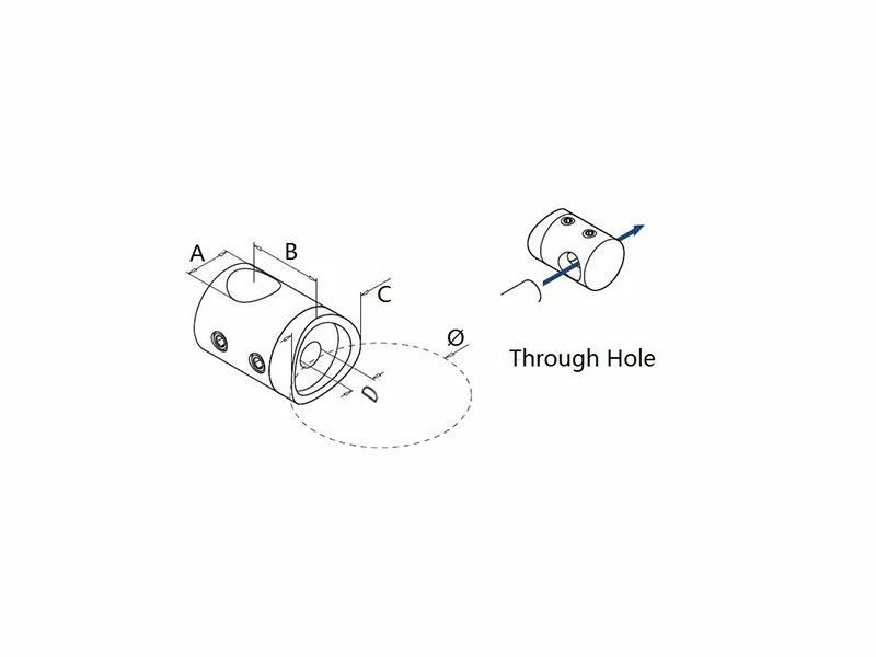 Stainless Steel Crossbar Holder Through Hole Structure