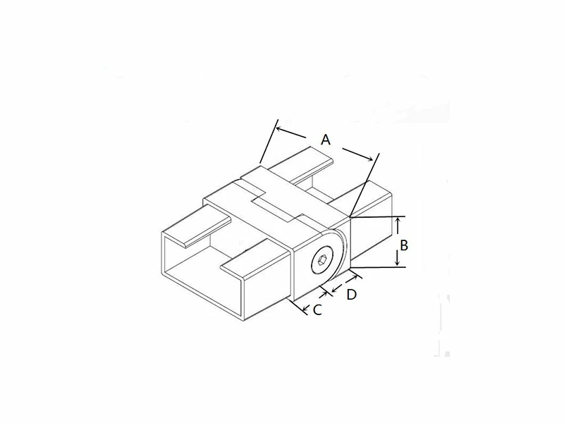 Rectangular Tube Connector Adjustable Structure