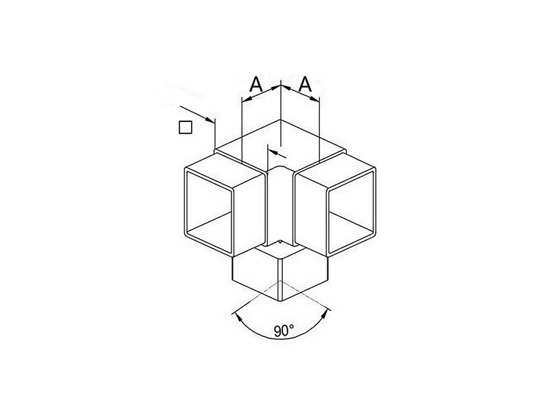 50mm Square Tube Joiners 90 Degree Structure