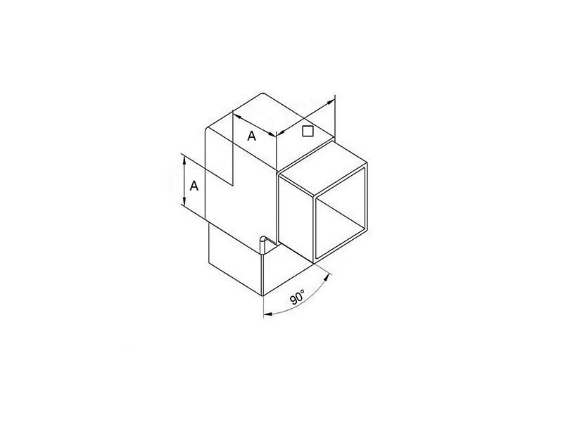 Stainless Steel Square Tube Joiner 90 Degree Structure