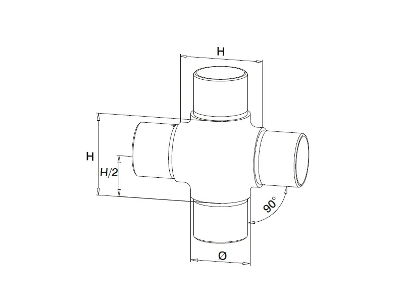 4 Way Tube Connector Cross Joiner Structure