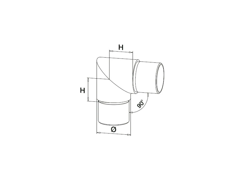 90 Degree Handrail Elbow Structure