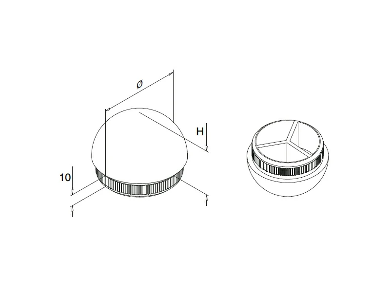 Half Ball End Cap Structure
