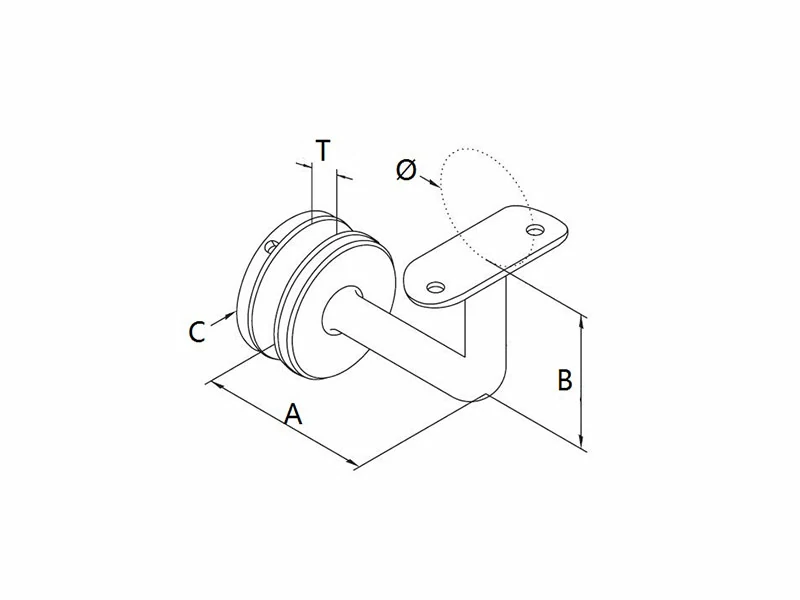SS Railing Glass Bracket Structure
