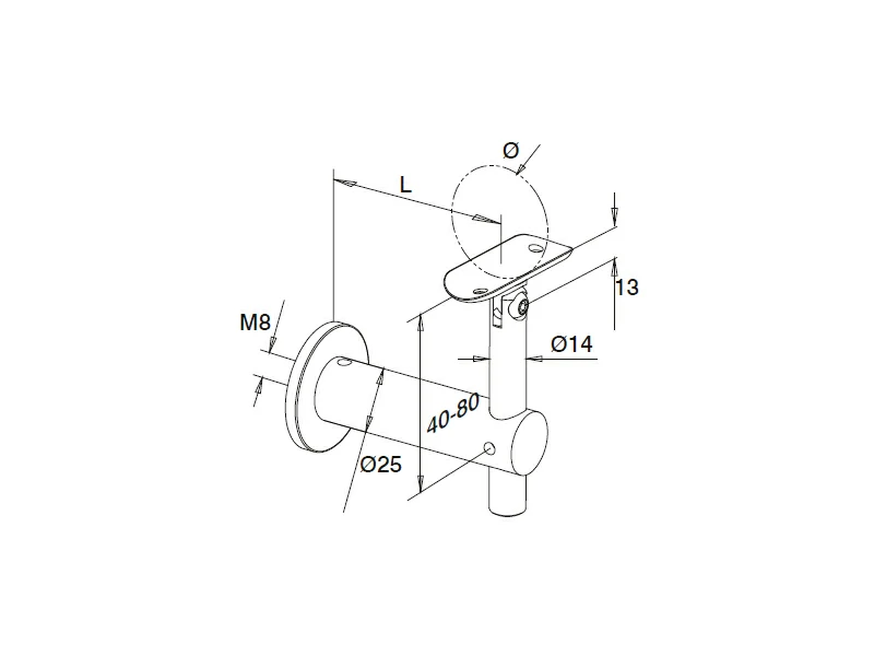 Handrail Wall Bracket Structure