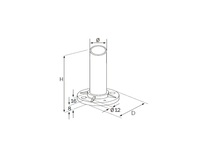 Round Post Base Plate Structure