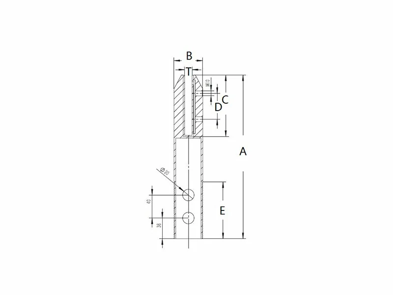Square Core Drilled Glass Pool Fence Spigots Structure