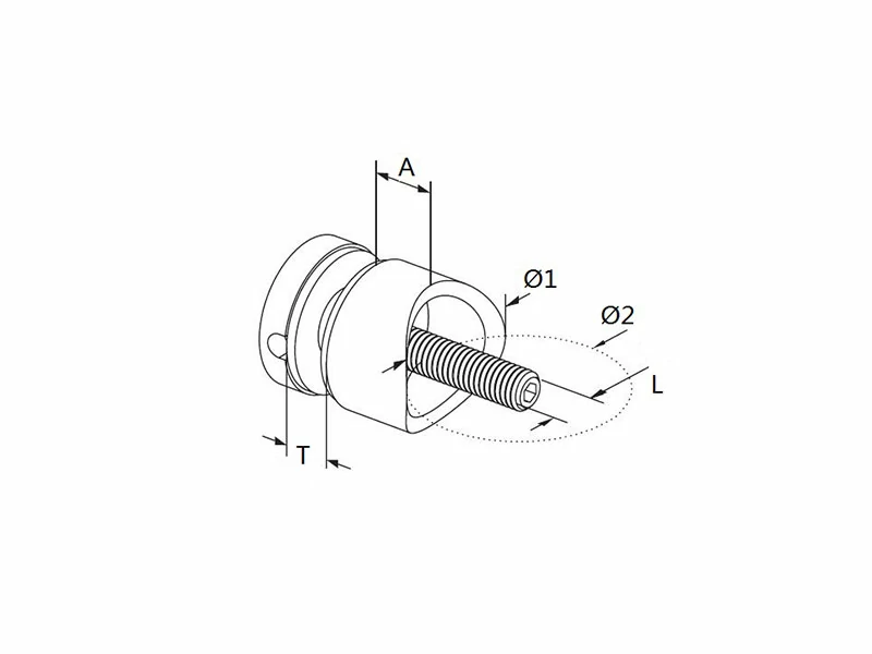 Stainless Steel Glass Stand Ø30 mm Structure