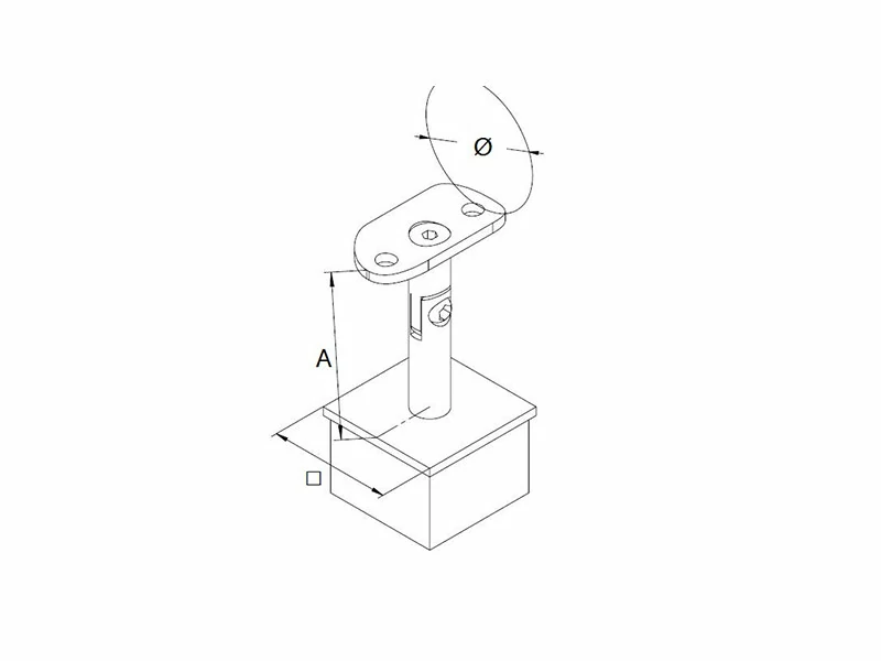 Square Rail Support Adjustable Structure
