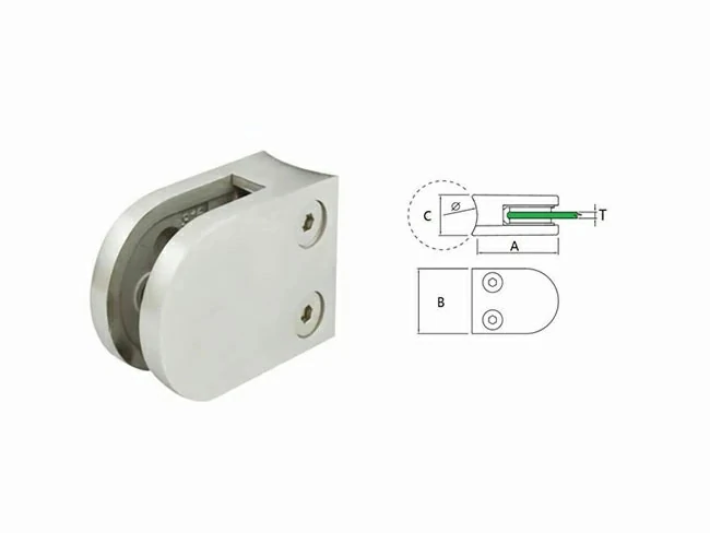 Small Stainless Steel Glass Clamps D Type