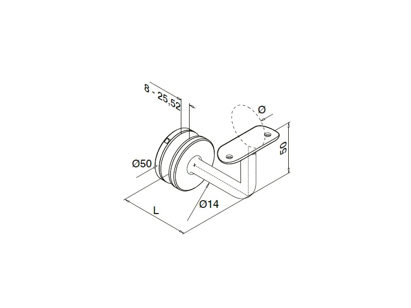 Handrail Wall Bracket Structure
