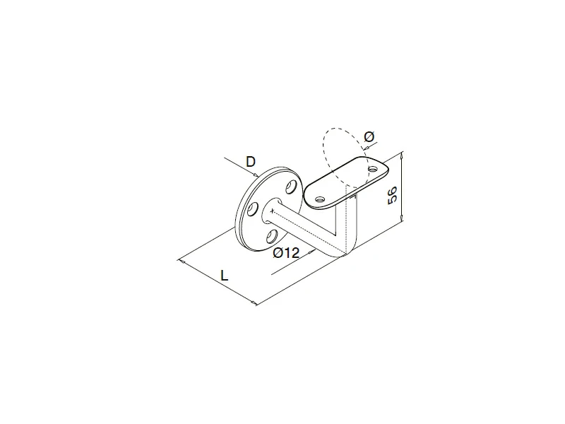 Handrail Brackets Stainless Steel Wall to Tube 90 Structure Structure