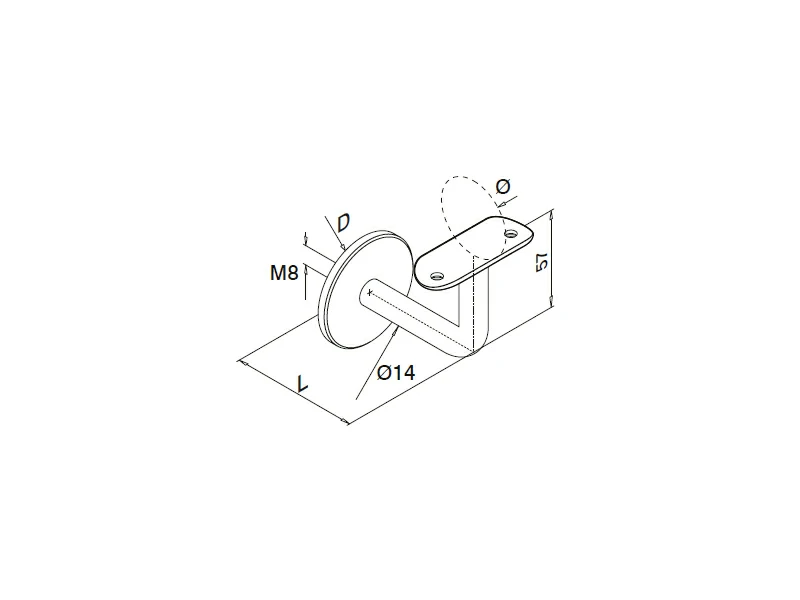 Wall Mount Handrail Brackets Structure