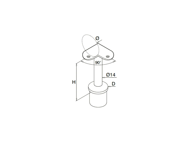 90 Degree Handrail Support Structure