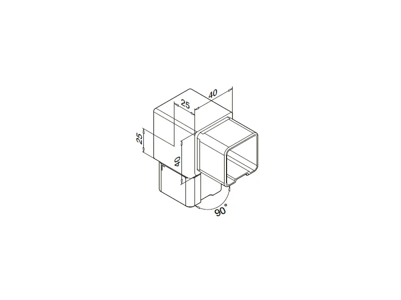 Square Tube Elbow 90 Degree Straight Structure