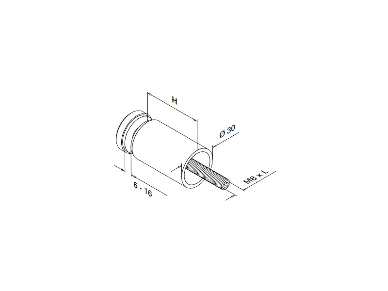 Flat Head Standoff for Glass Structure