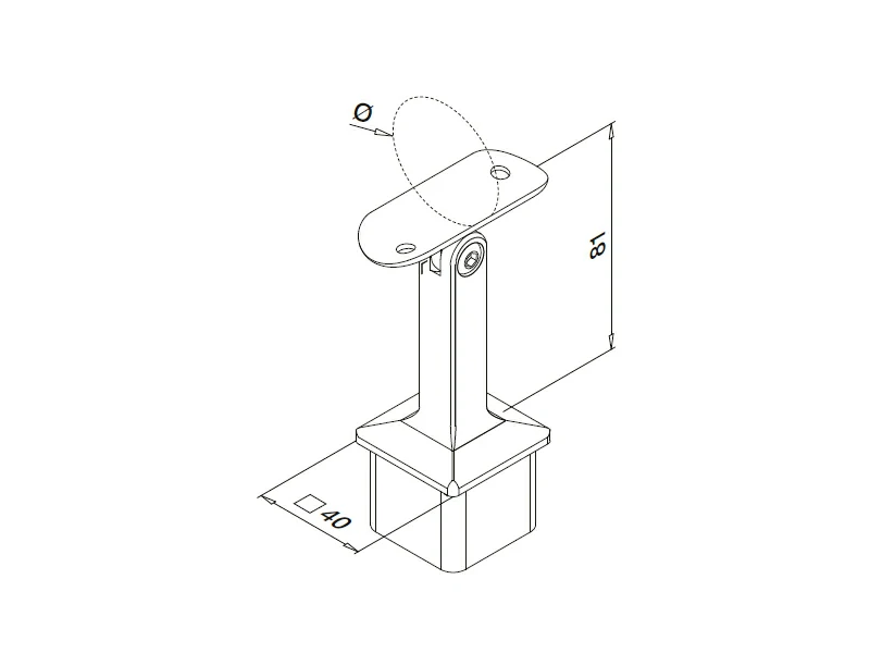 Square Handrail Support AdjustableStructure