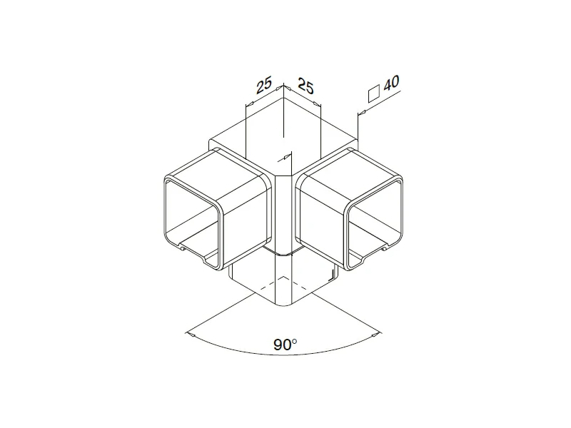 90° 3-way Tube Connector Structure
