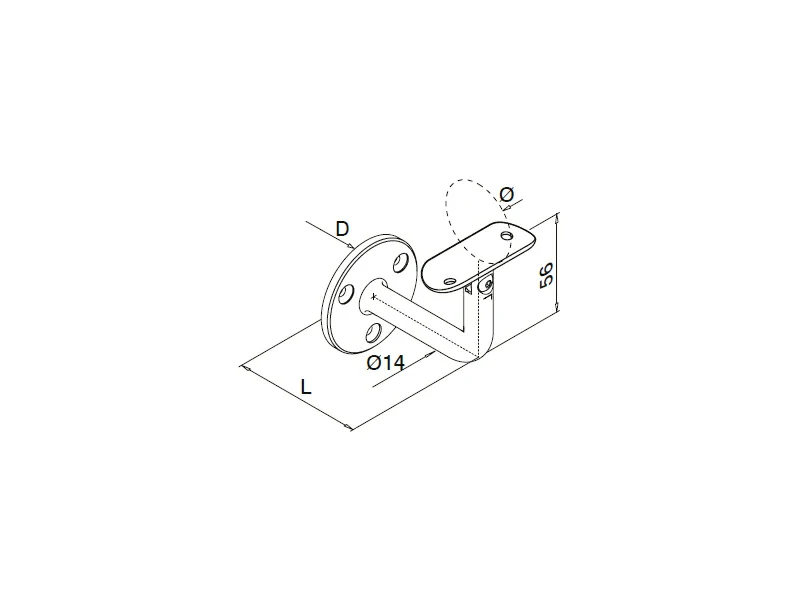 Adjustable Stainless Steel Handrail Bracket Structure