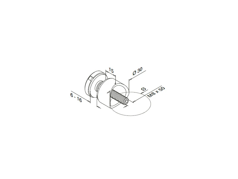 Glass Holder Standoff Flat Head Structure