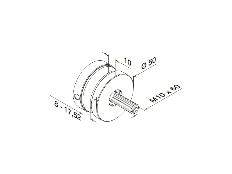 Ø50 mm Dome Head Glass Holder Structure