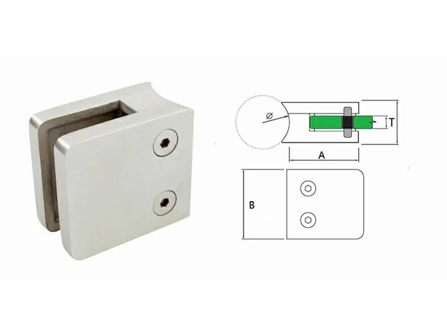 Glass Clamps 8-12mm Square Type