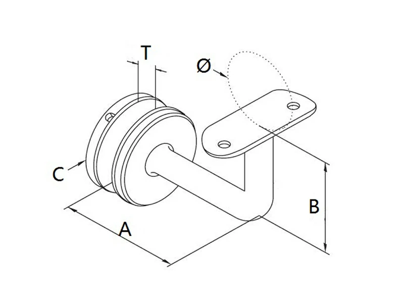 Glass Railing Bracket Structure