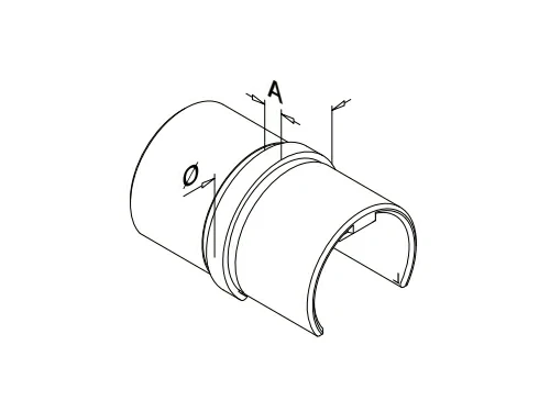 Slotted Handrail Connector IN-LINE Structure