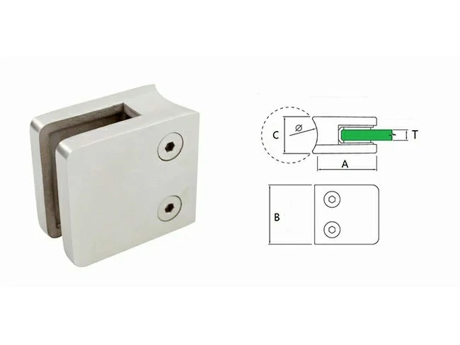 Stainless Steel Glass Clamp Square Type