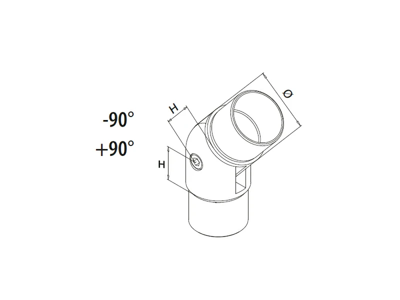 Adjustable Flush Elbow Railing Connector
