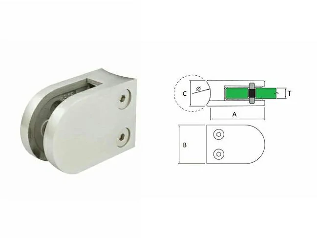 Glass Clamp Large D Type for 8-12mm Glass