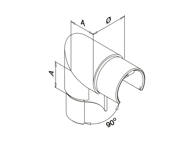 90 Degree Tube Connector Structure